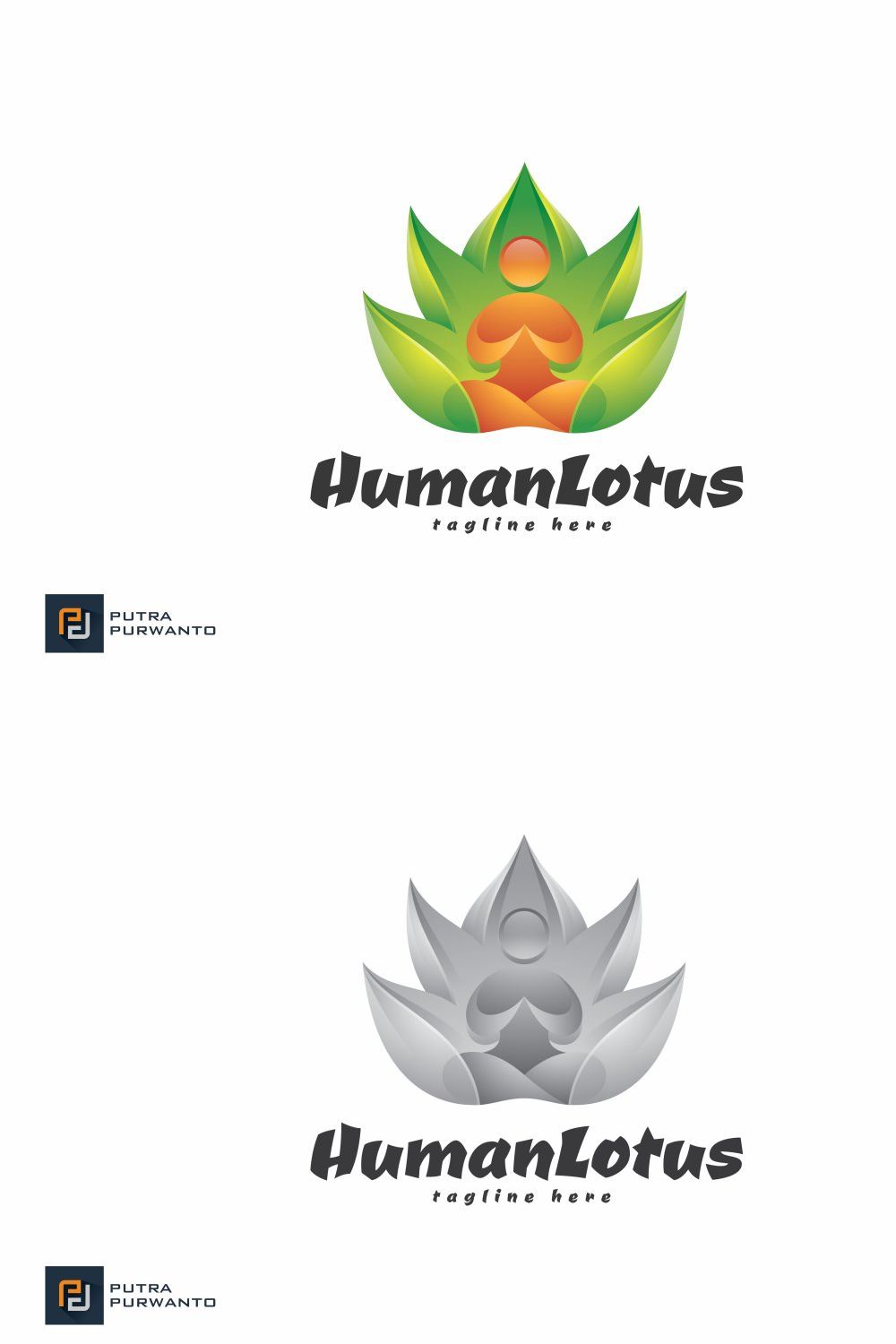 Human Lotus - Logo Template pinterest preview image.