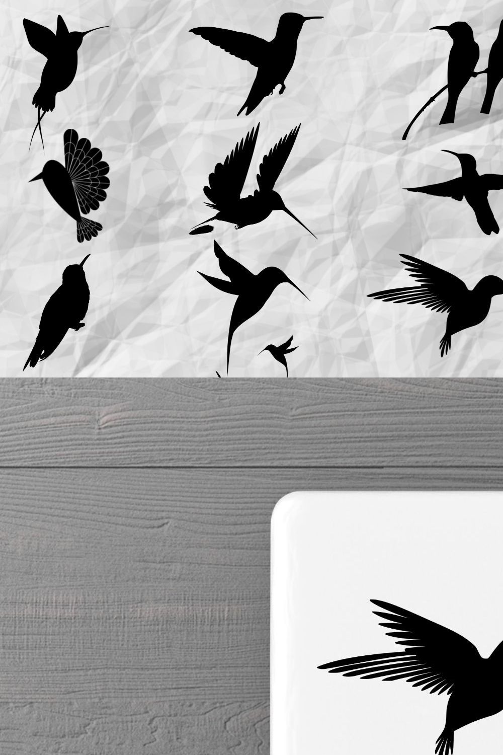 Hummingbird Silhouette pinterest preview image.