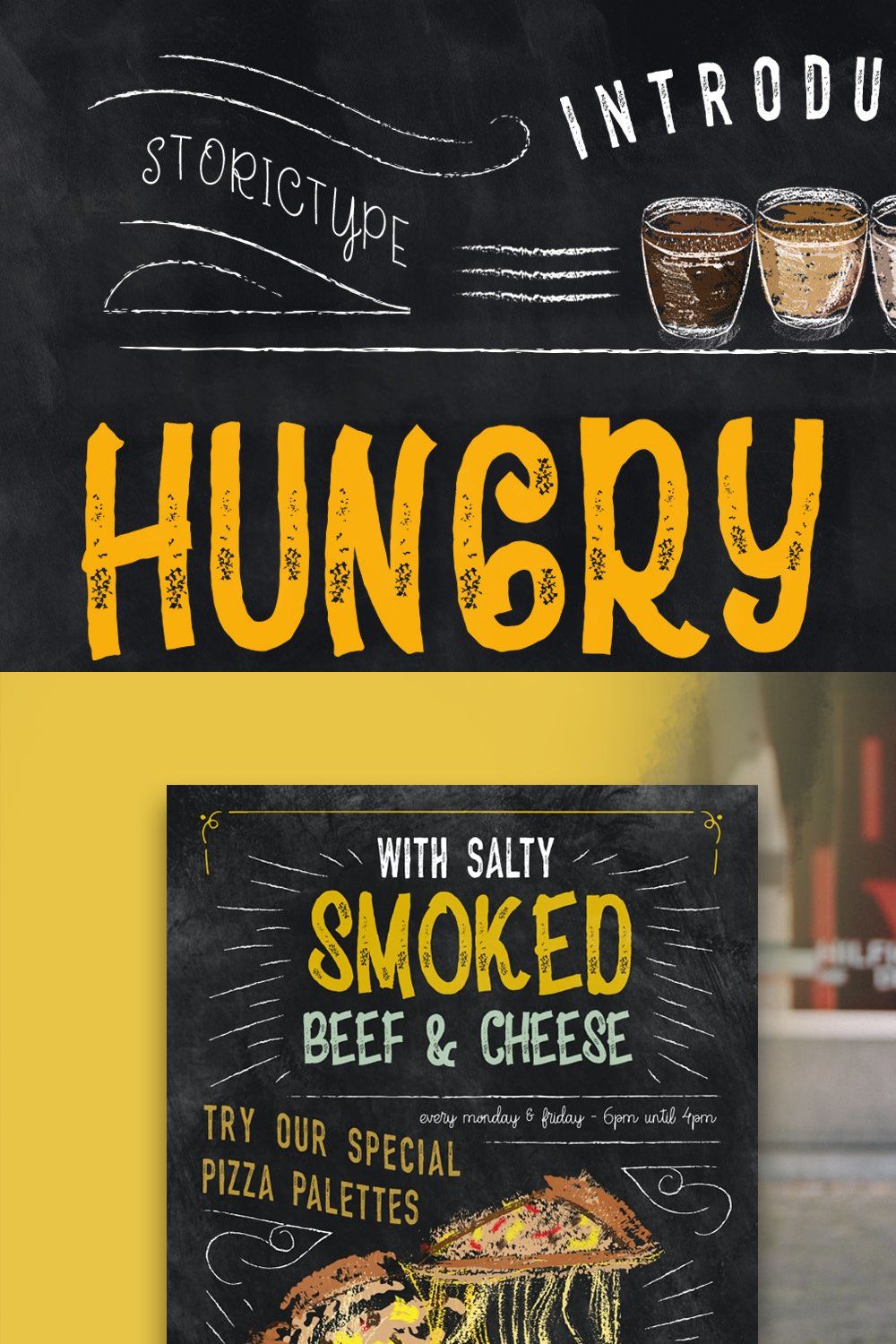HungryChalk Typeface pinterest preview image.