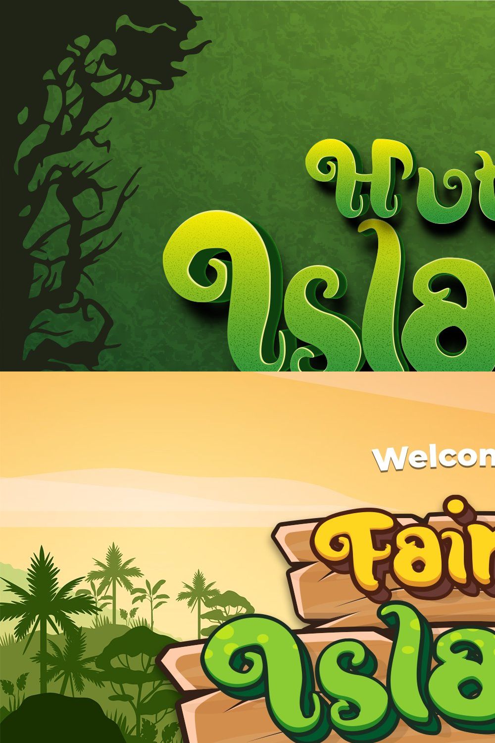 Hutan-Island Forest Display Font pinterest preview image.