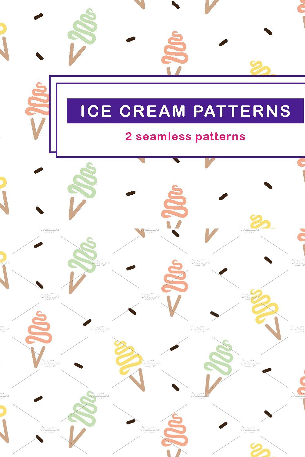 Ice cream pattern bundle pinterest preview image.