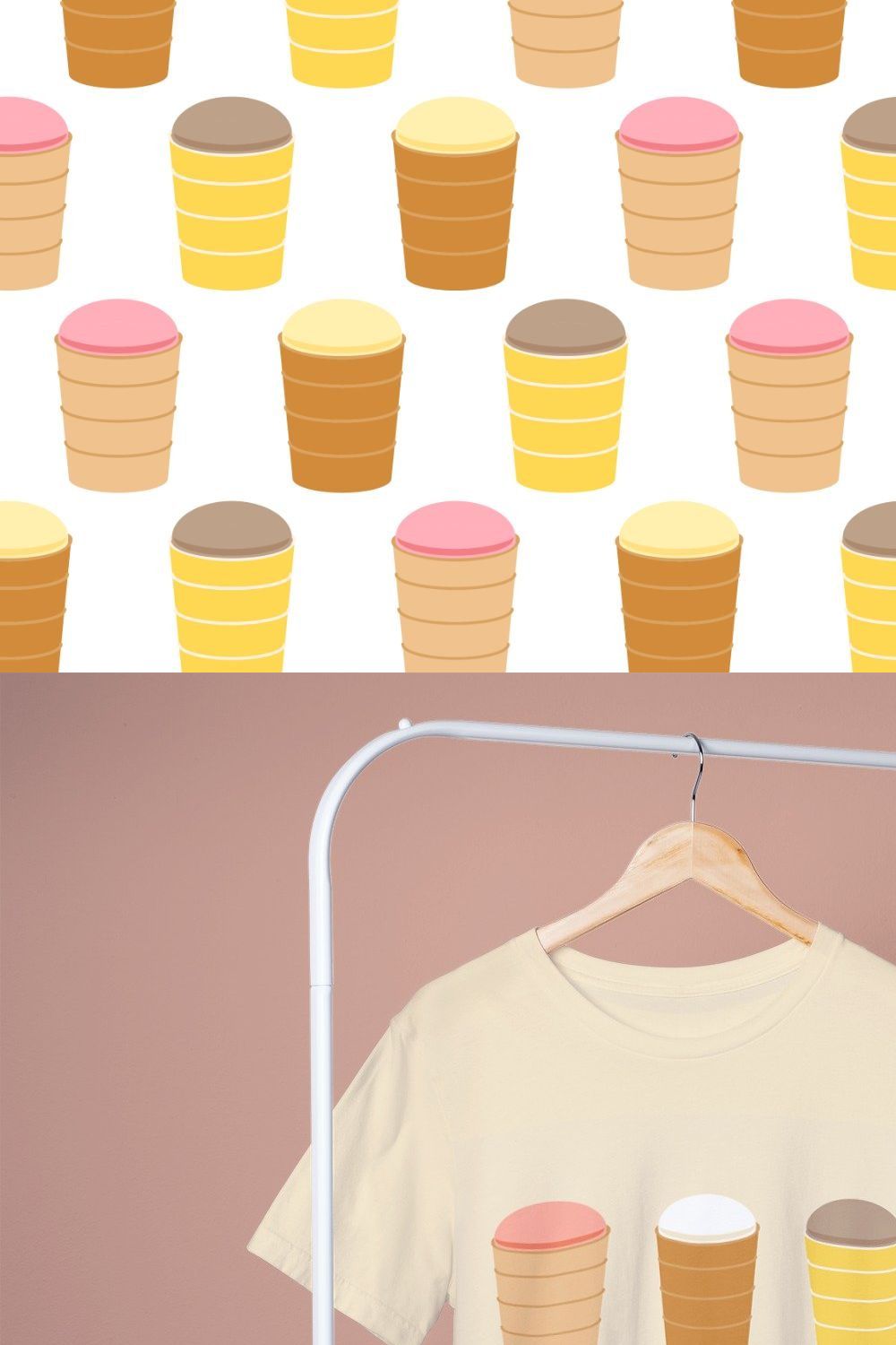 Ice cream seamless pattern pinterest preview image.