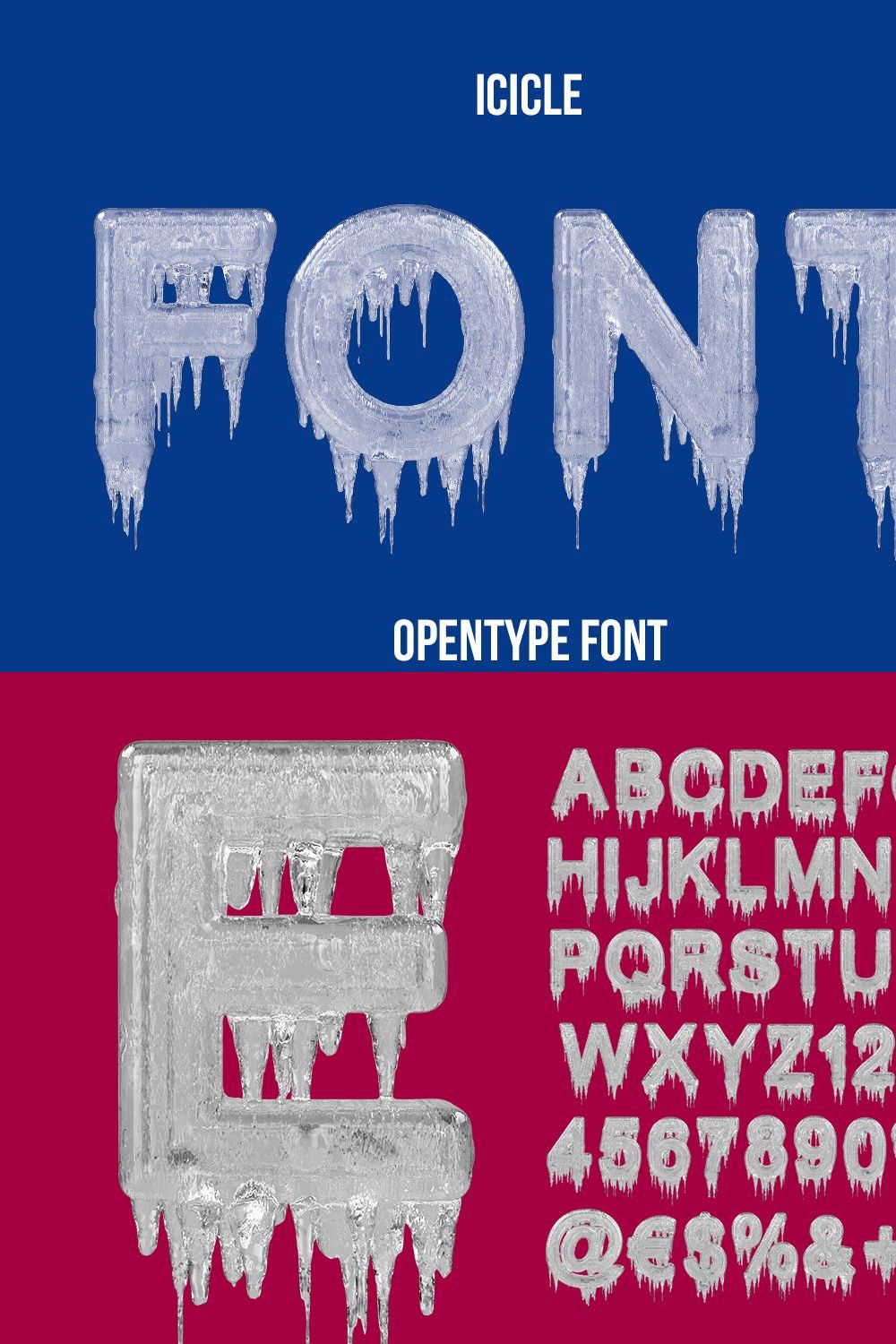 Icicle Font pinterest preview image.