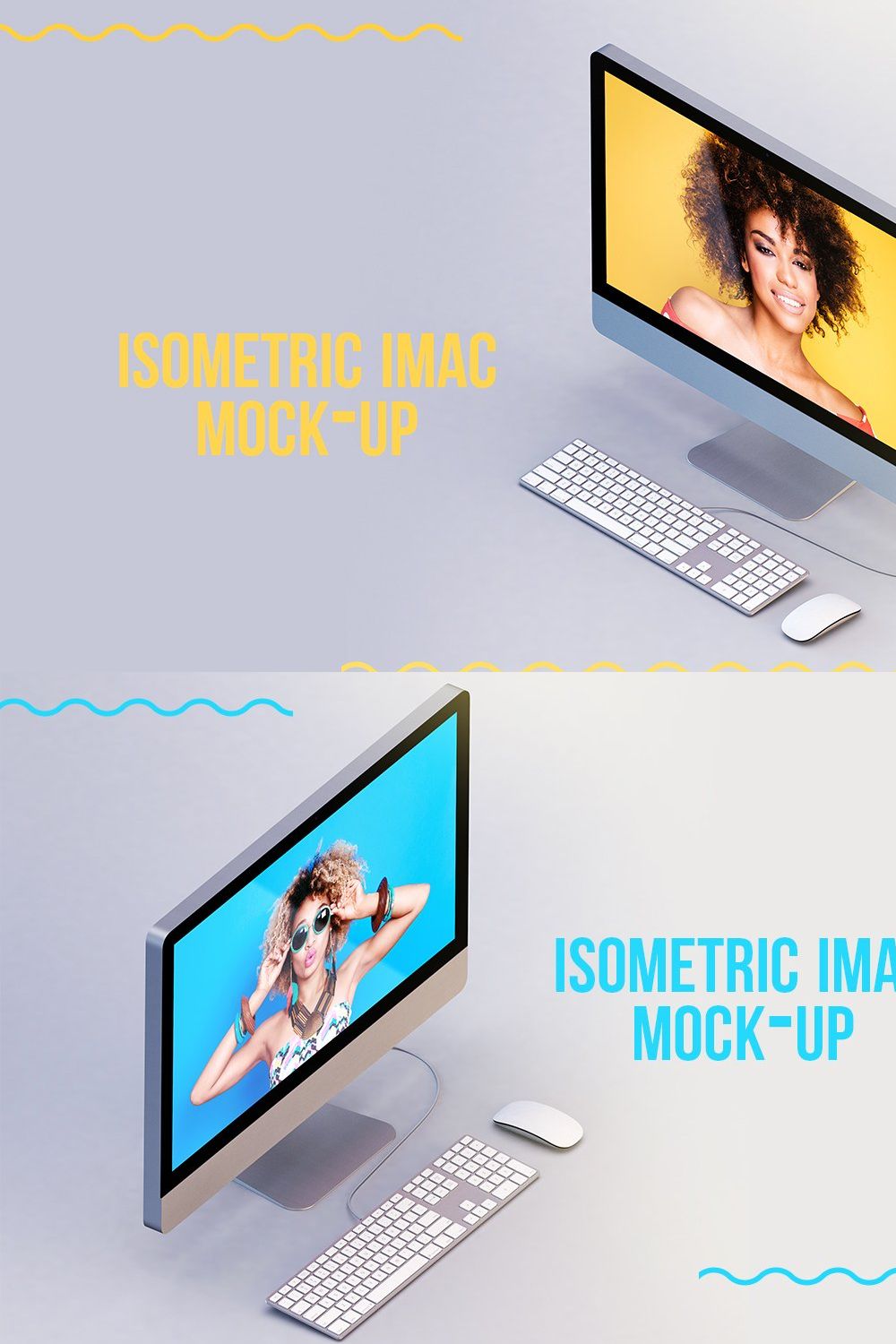 Imac Isometric Mock-up pinterest preview image.
