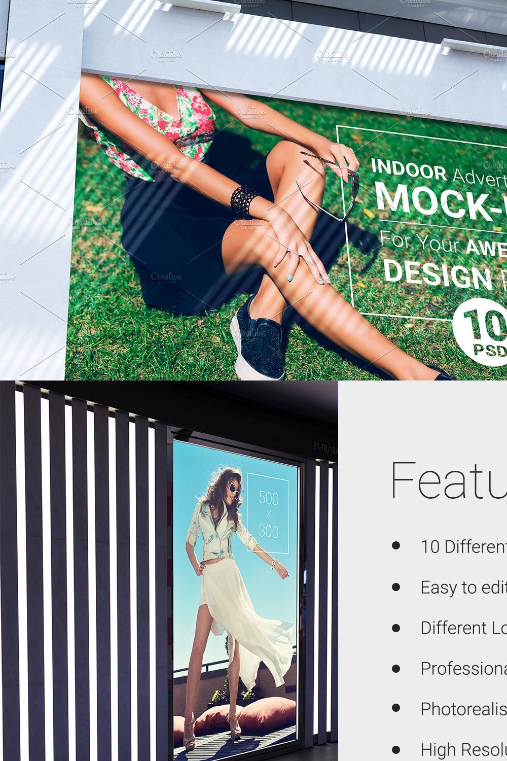 Indoor Advertising Mock-Up pinterest preview image.