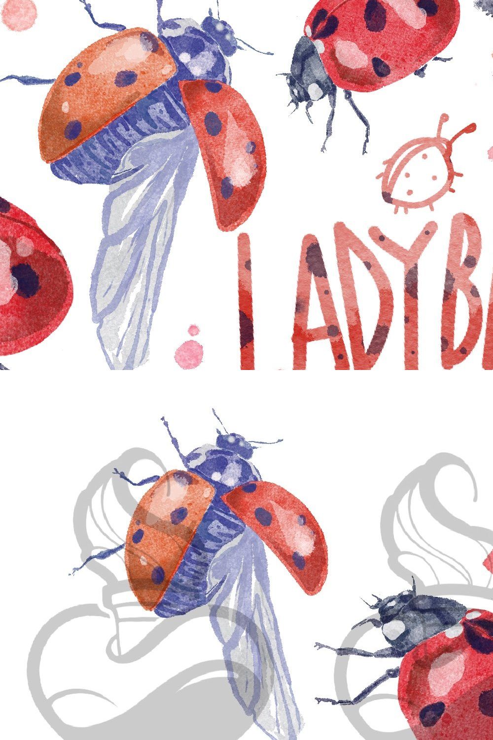 Insect Watercolor clipart. pinterest preview image.