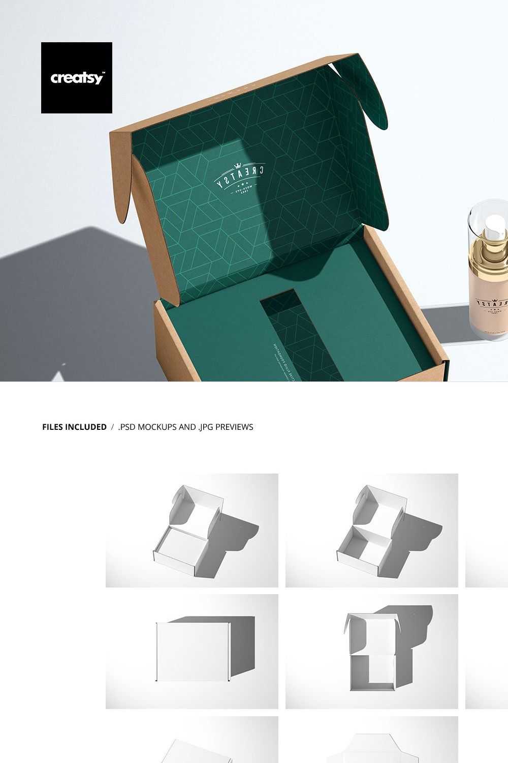 Insert Tray Mailing Box Mockup Set pinterest preview image.