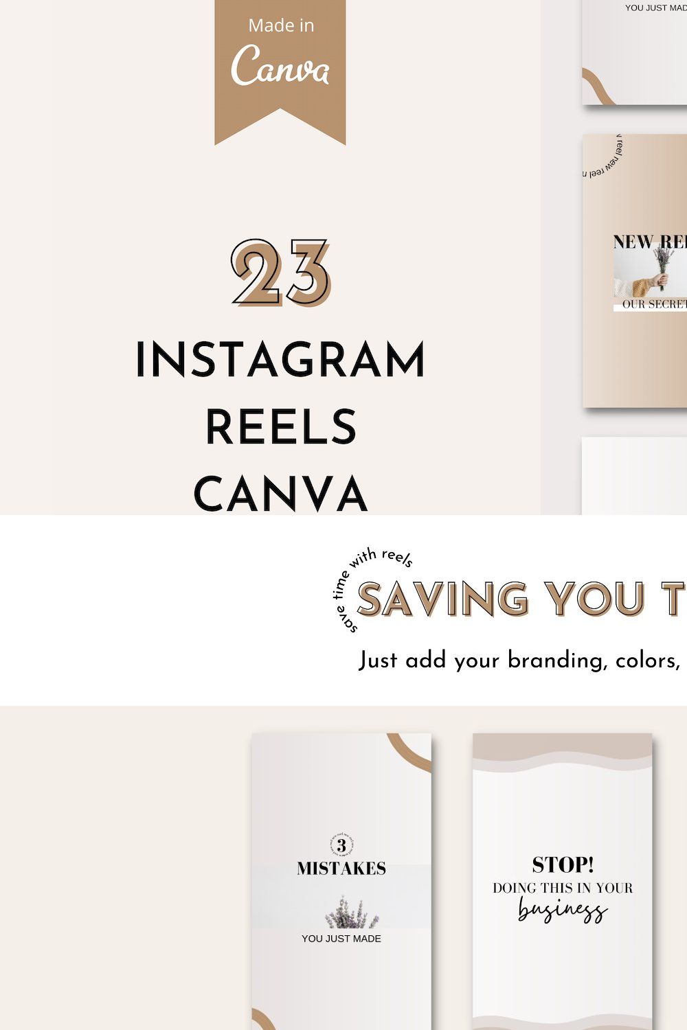 Instagram Reels Canva Template pinterest preview image.