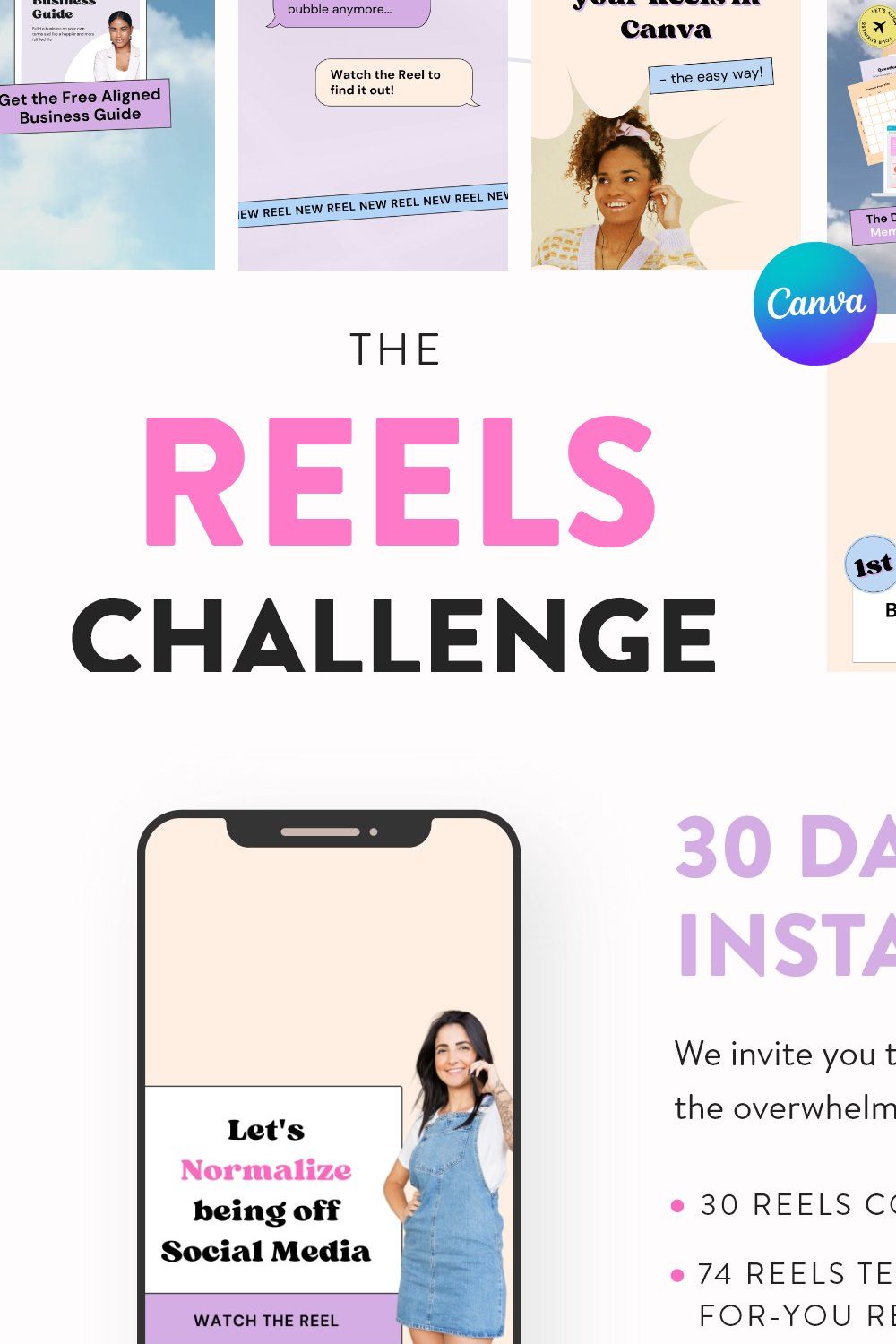 Instagram Reels Challenge Templates pinterest preview image.