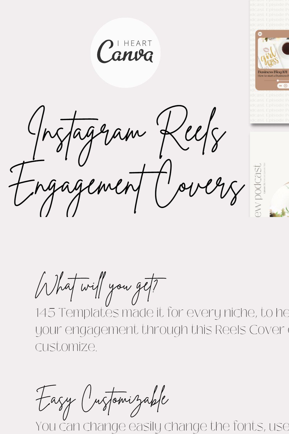 Instagram Reels Engagement Covers pinterest preview image.