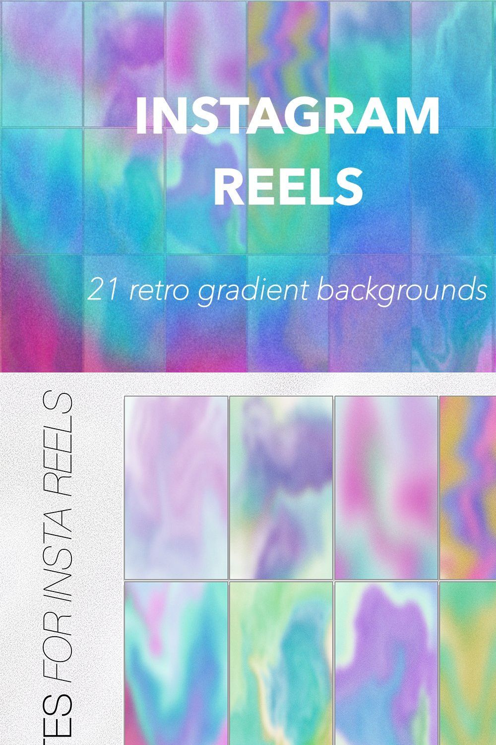 Instagram Reels Gradient templates pinterest preview image.