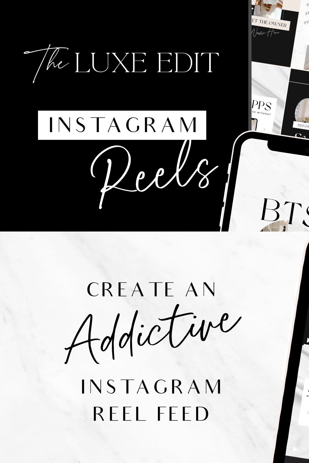 Instagram Reels - Luxe Edit pinterest preview image.