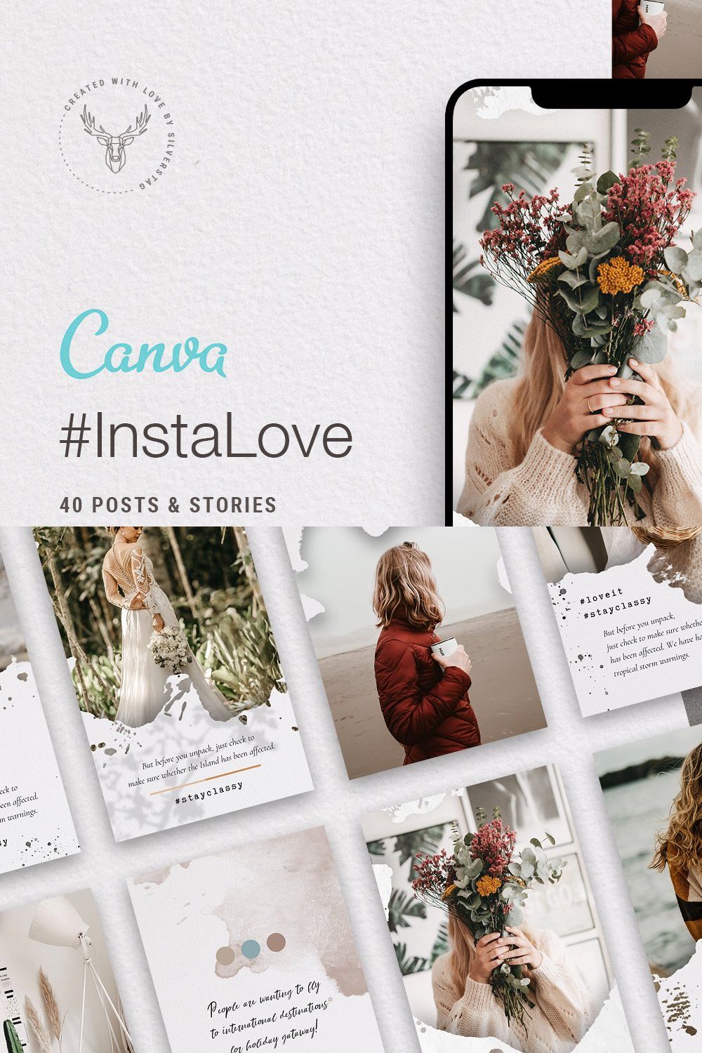 #InstaLove - Canva Instagram Pack pinterest preview image.