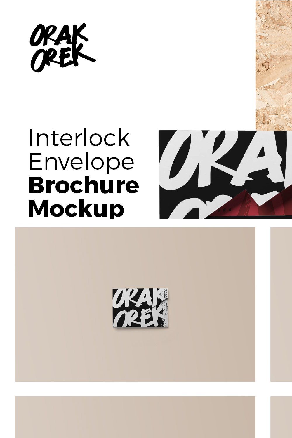 Interlock Envelope Brochure Mockup pinterest preview image.