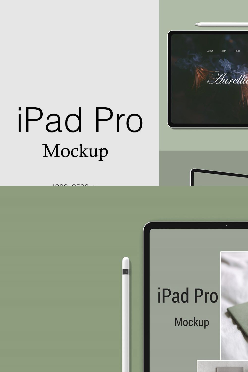 iPad Pro Mockup pinterest preview image.