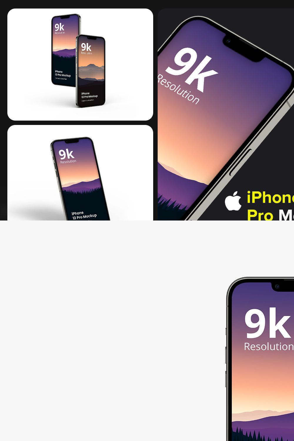 iPhone 13 Pro Mockup pinterest preview image.