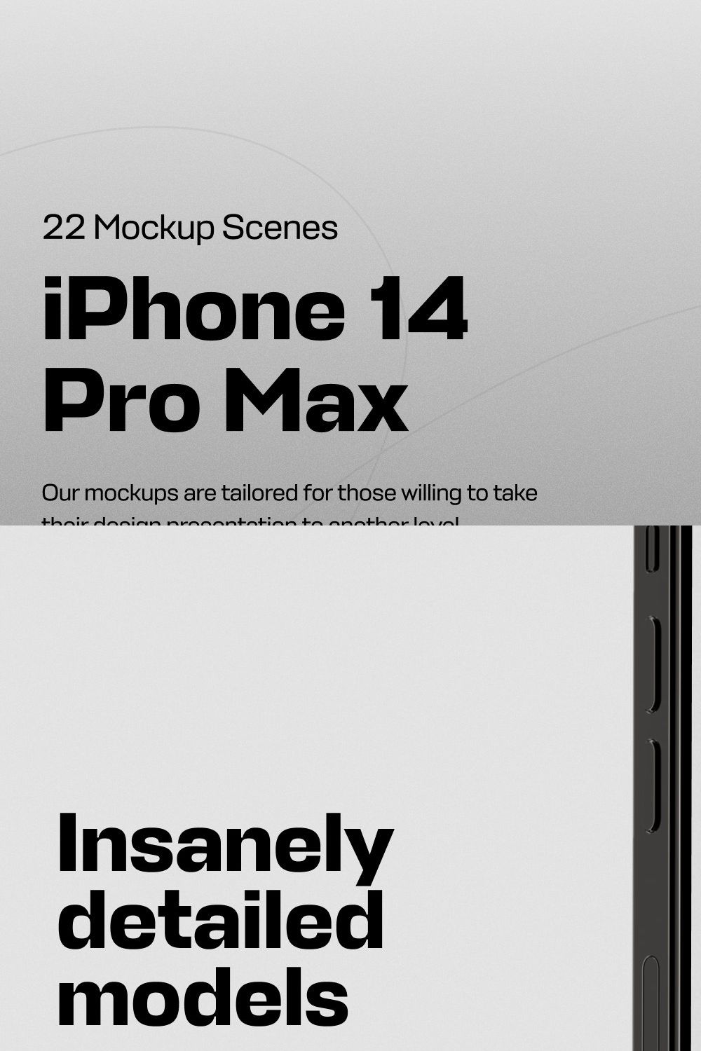 iPhone 14 Pro Max Mockups pinterest preview image.