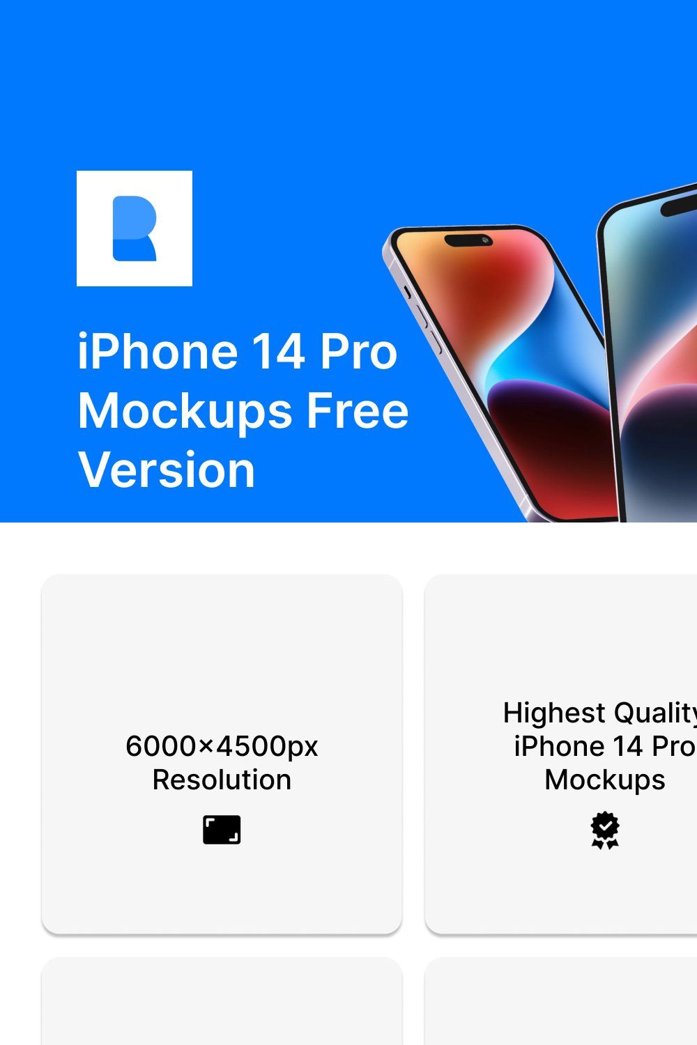 iPhone 14 Pro Mockup 15 Figma & PSD pinterest preview image.