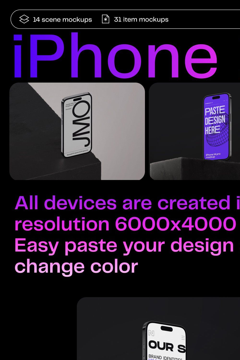 iPhone 14 pro mockups - v1 pinterest preview image.