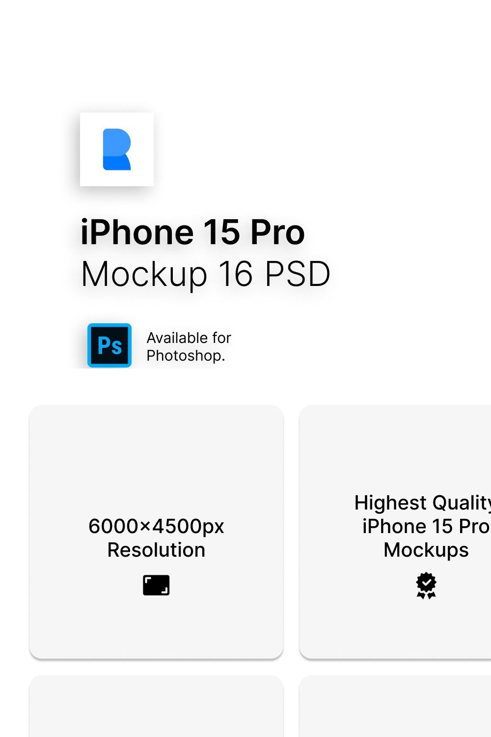 iPhone 15 Pro Mockups 16 PSD pinterest preview image.