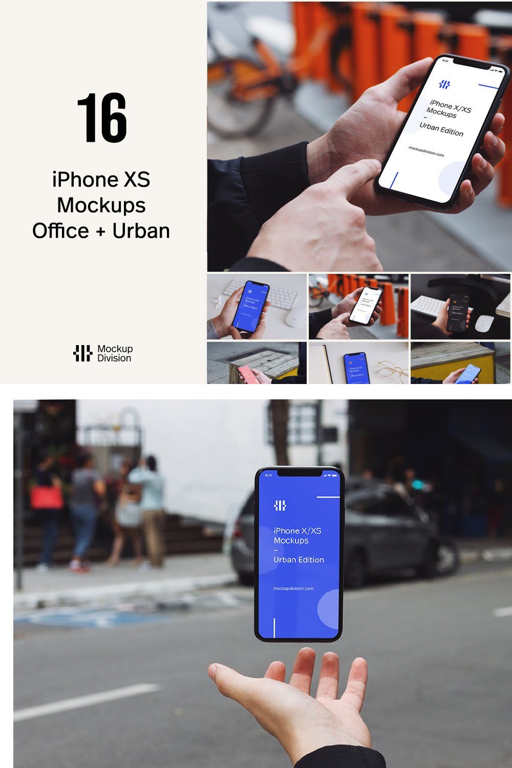 iPhone XS Mockup Bundle Urban+Office pinterest preview image.
