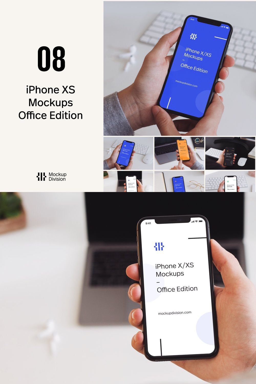 iPhone X/XS Mockups Office Edition pinterest preview image.