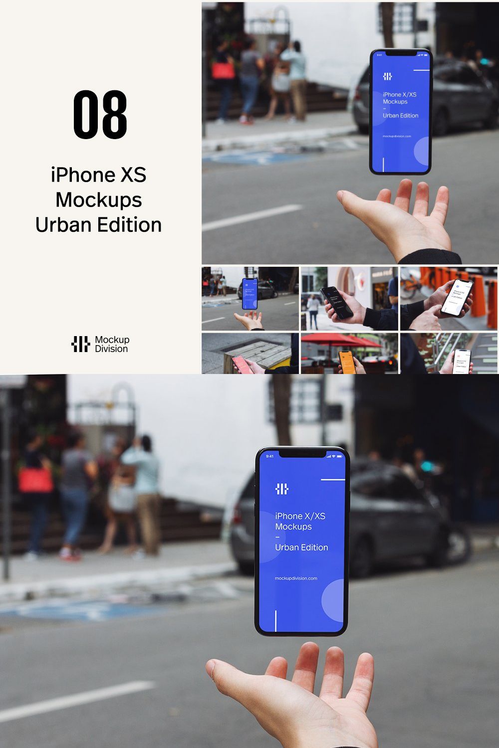 iPhone X/XS Mockups Urban Edition pinterest preview image.