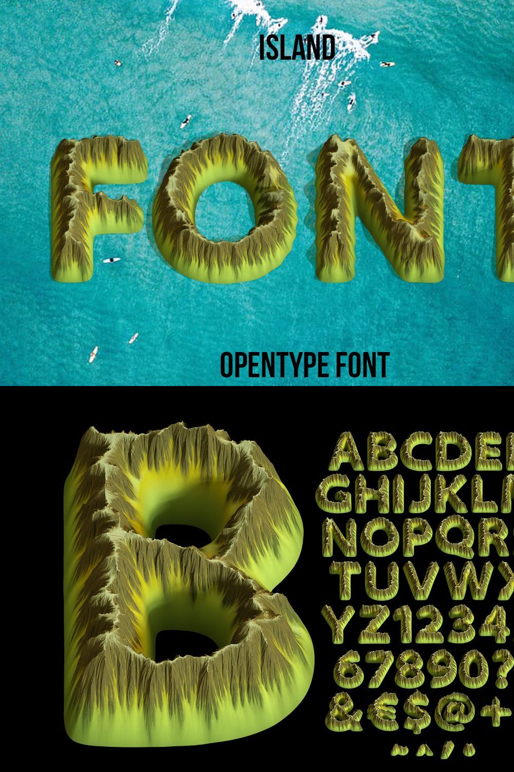 Island Font pinterest preview image.