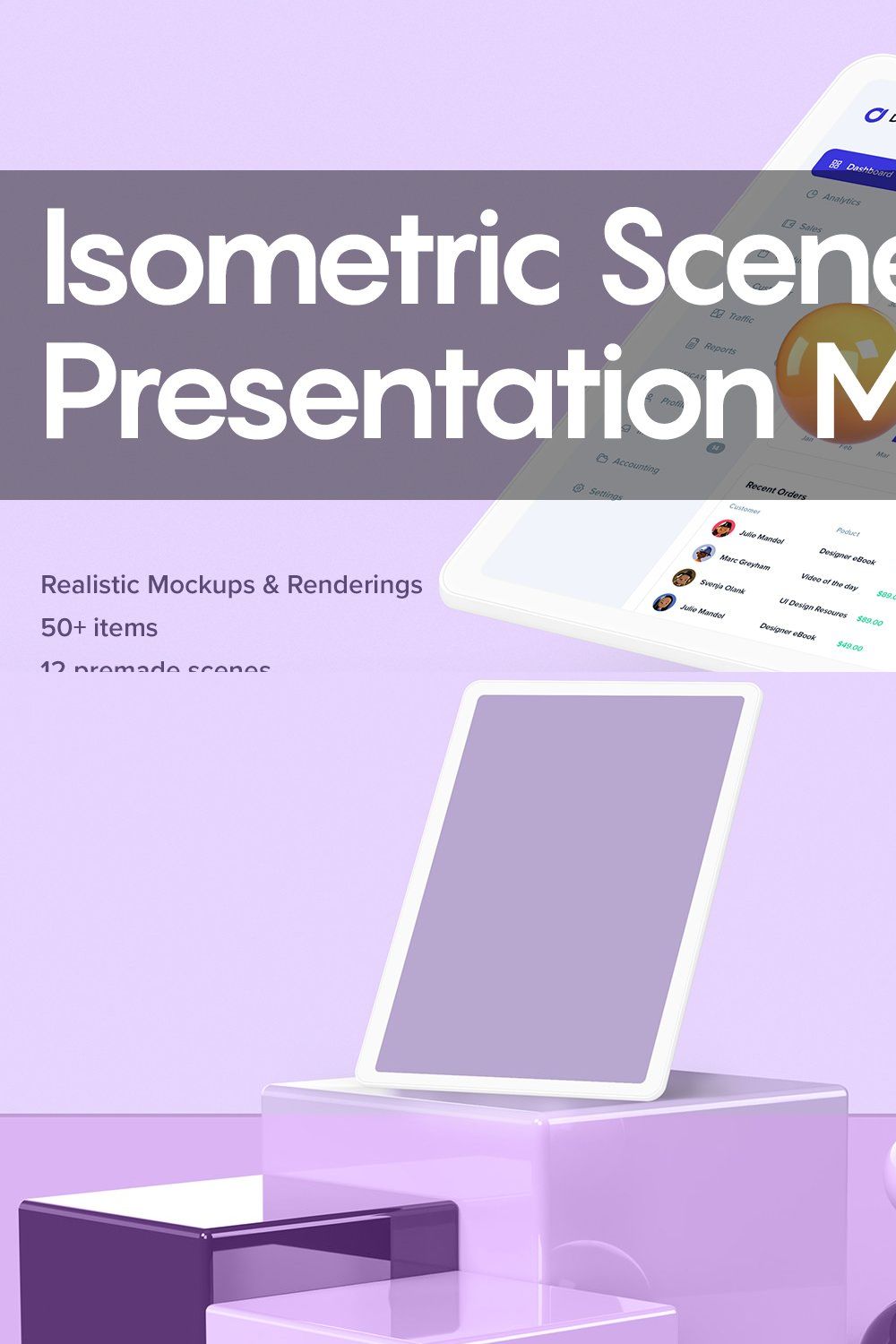 Isometric Scene Presentation Mockup pinterest preview image.