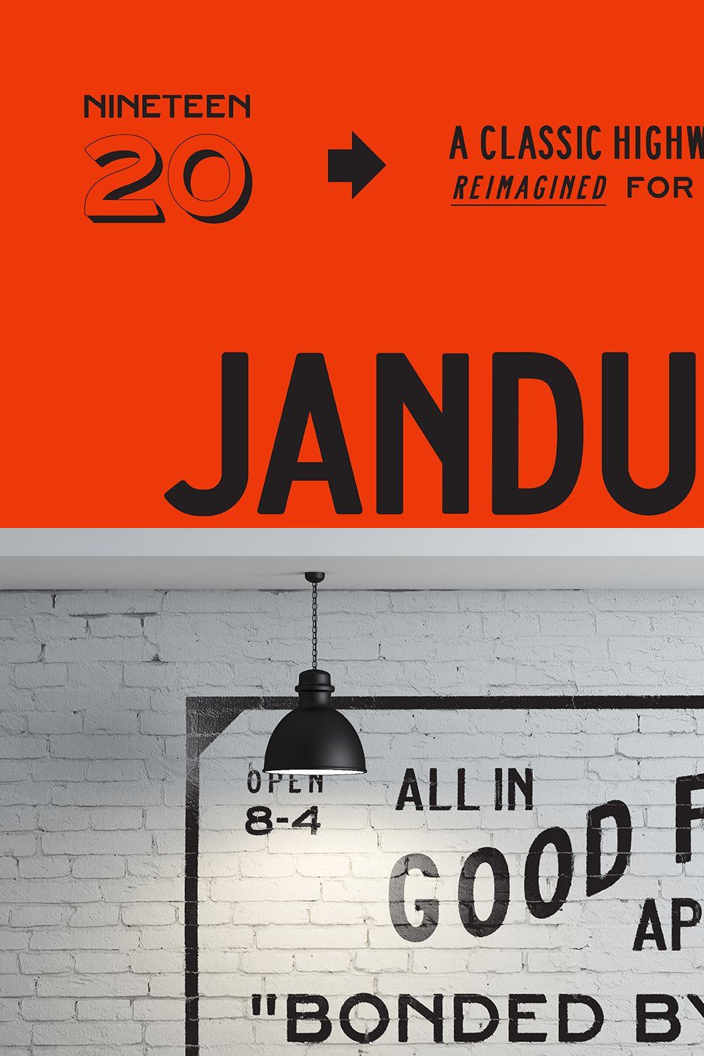 Jandus Road - A Highway Display Font pinterest preview image.