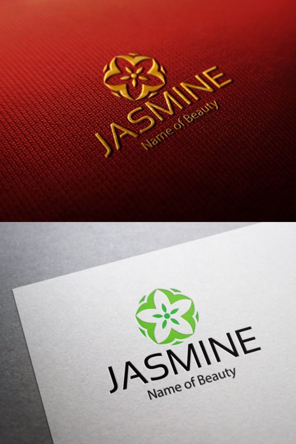 Jasmine Floral Logo pinterest preview image.