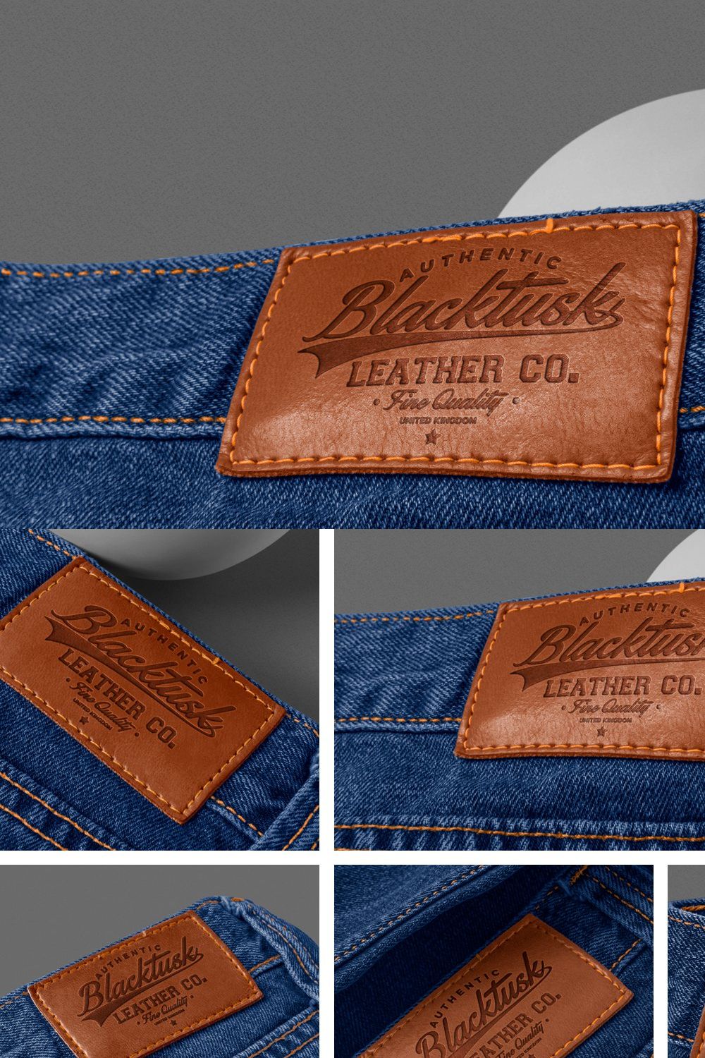 Jeans Leather Label Mockup pinterest preview image.