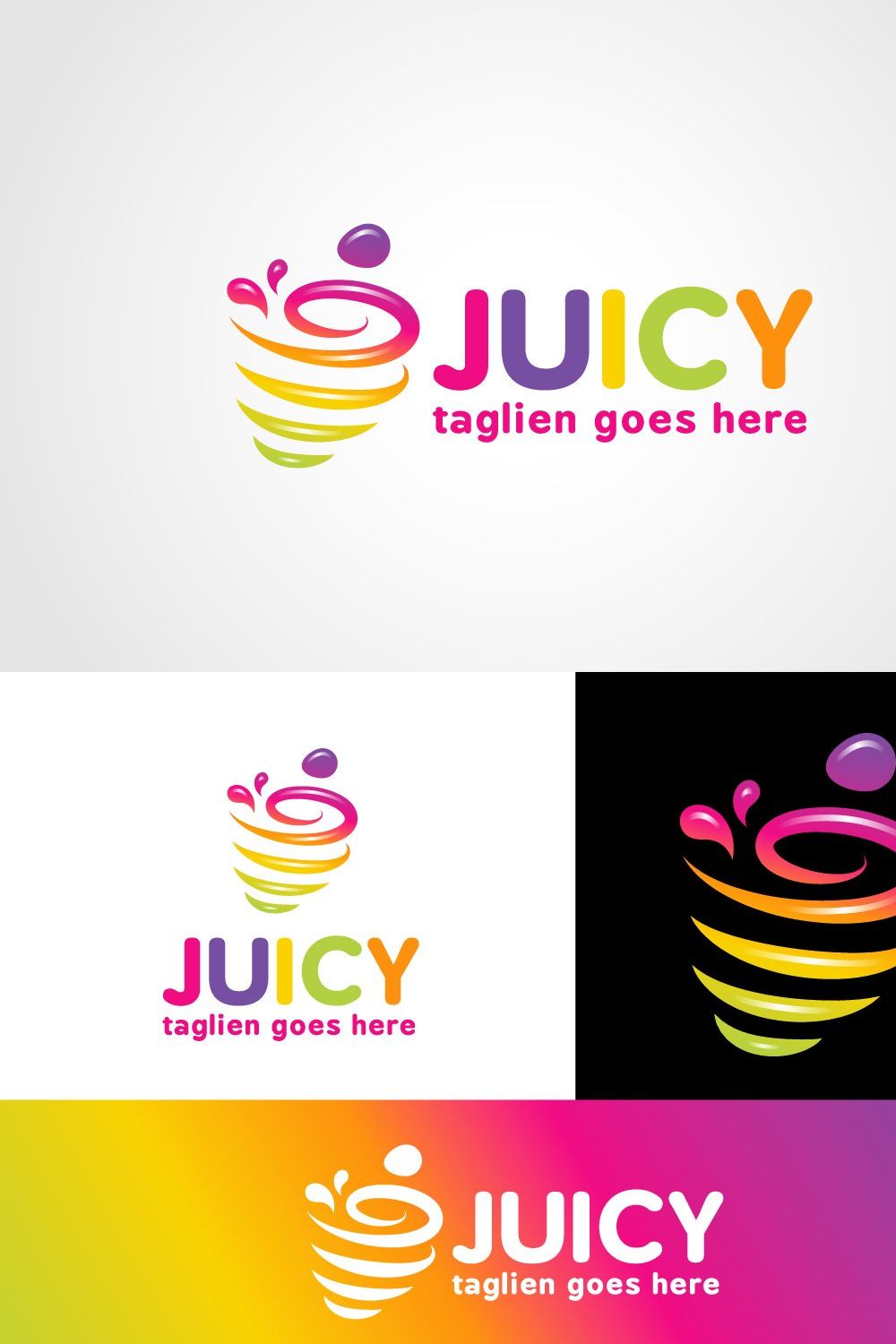 Juicy Logo Template pinterest preview image.