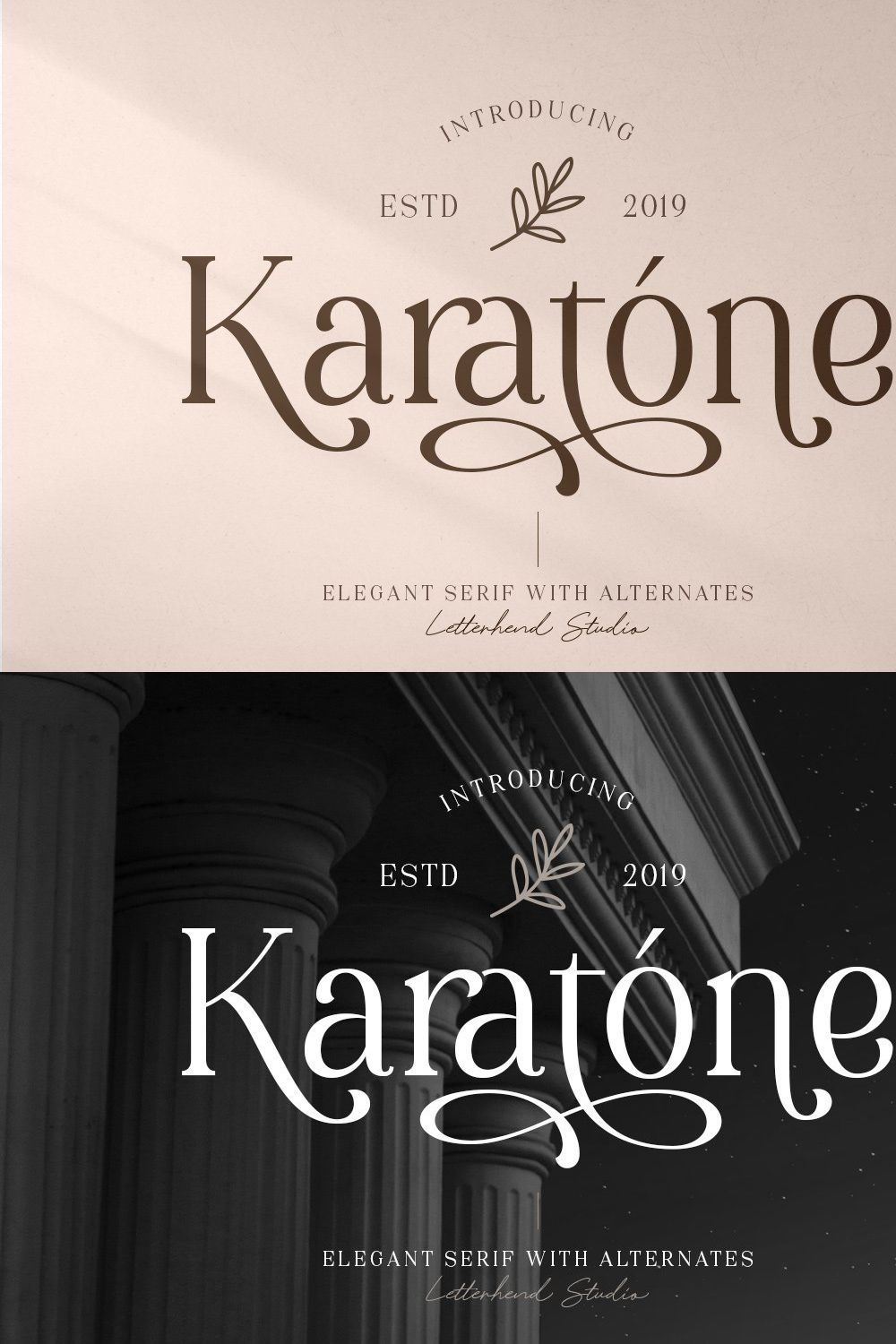 Karatone - Elegant Serif pinterest preview image.