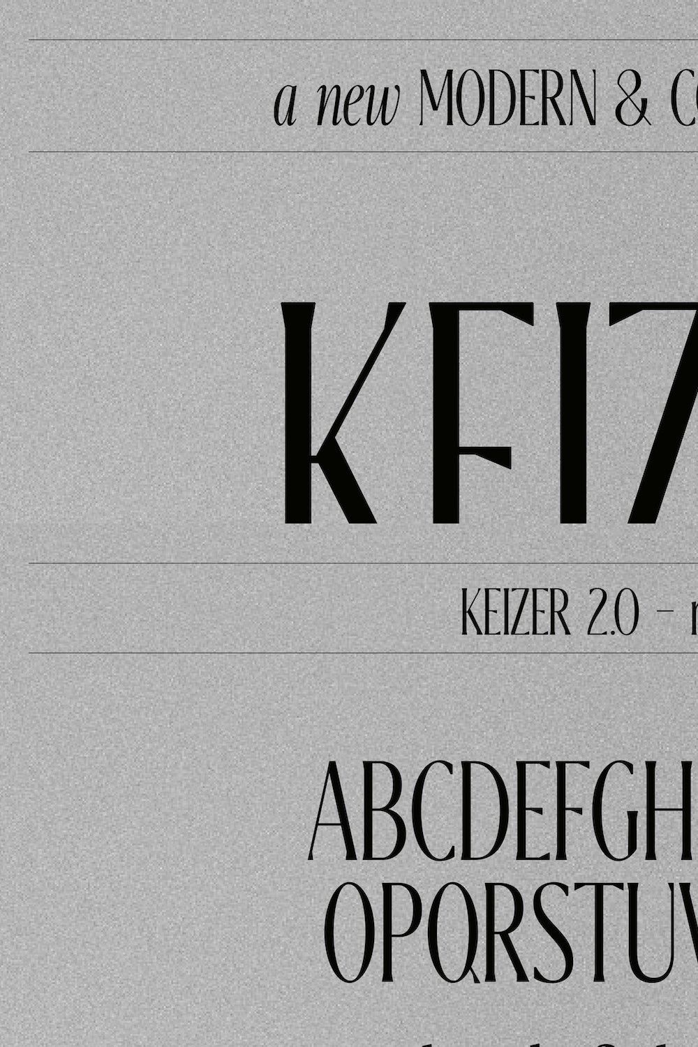Keizer – Modern & Condensed Serif pinterest preview image.
