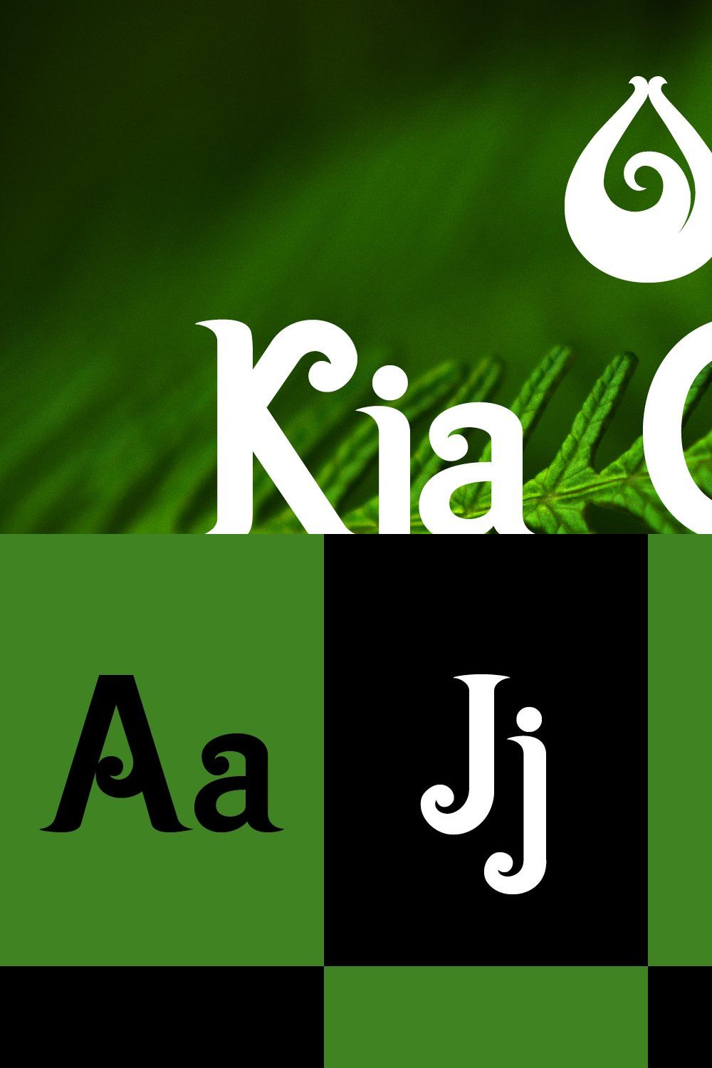 Kia Ora Font pinterest preview image.