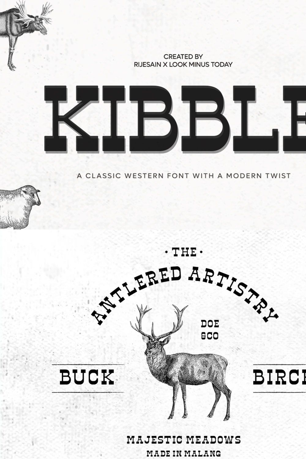 Kibble - Vintage Modern Font pinterest preview image.
