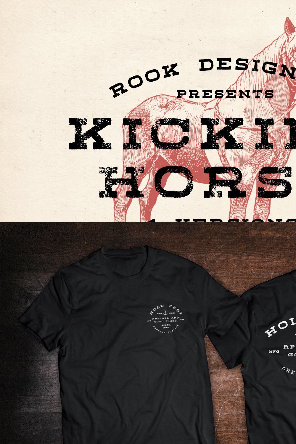 Kicking Horse - 4 Font Family pinterest preview image.