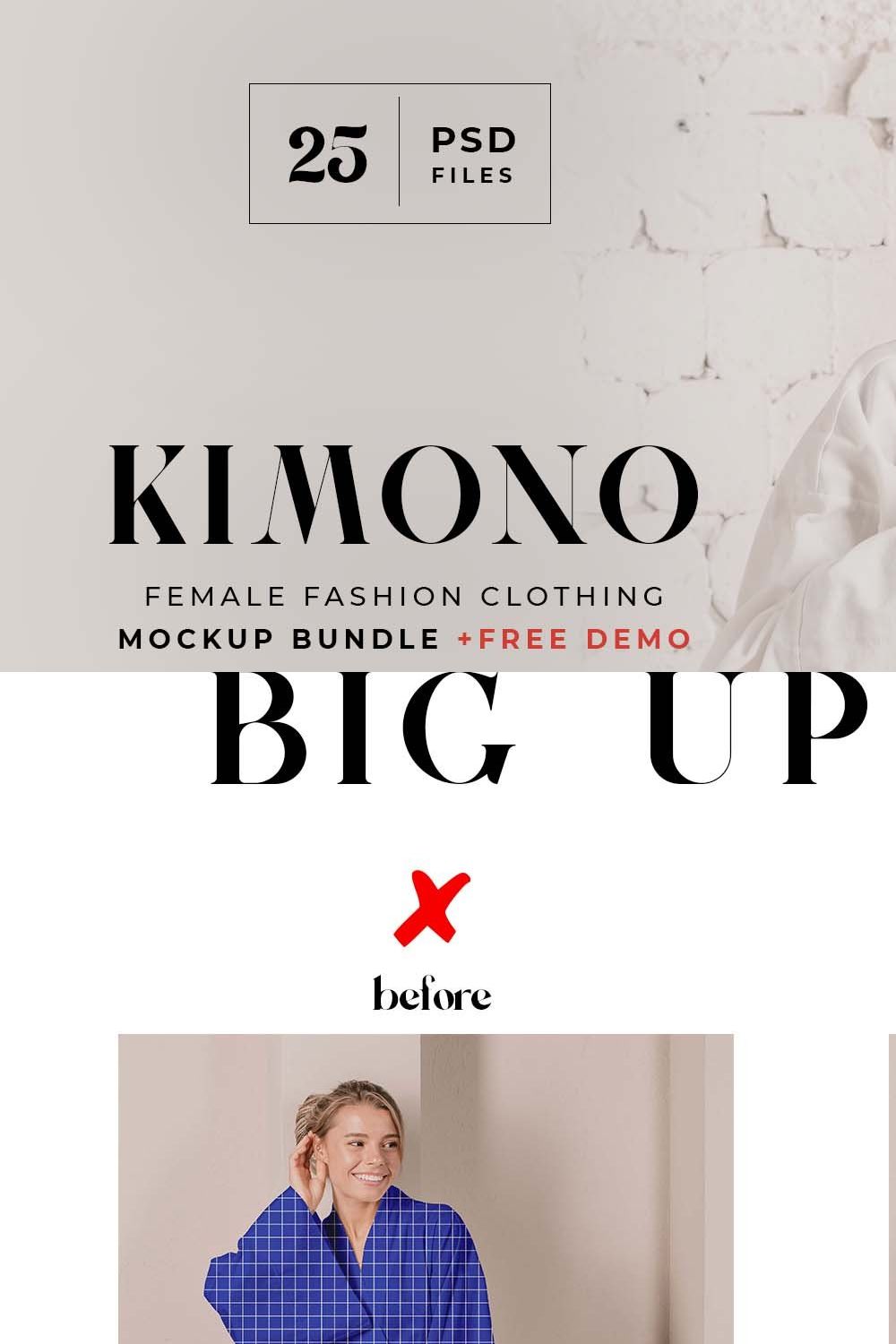 Kimono Dress Mockup Bundle + Freebie pinterest preview image.