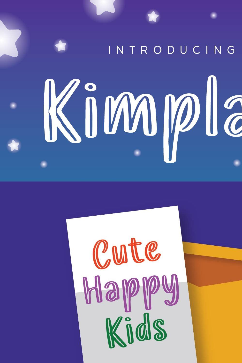Kimplay - Cute Kids Fonts pinterest preview image.
