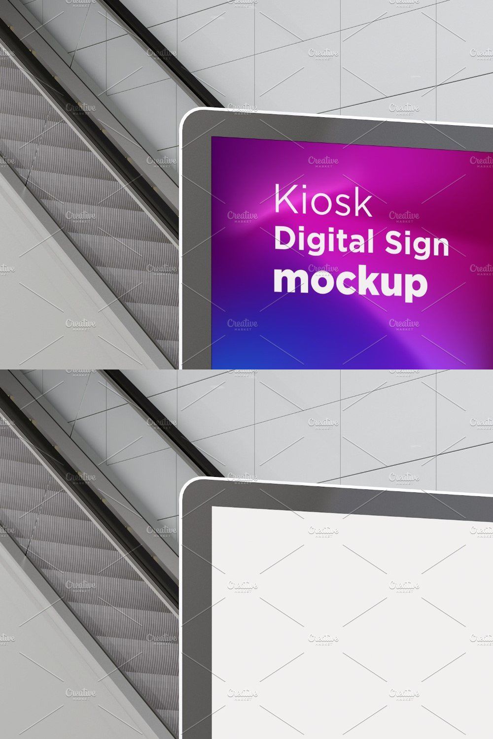 Kiosk Digital Sign Mockup pinterest preview image.