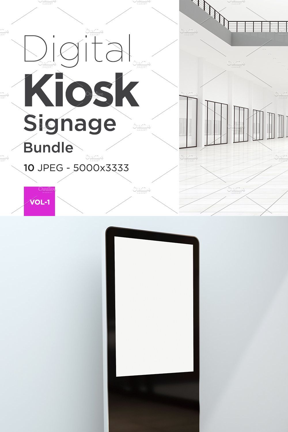 Kiosk Digital Sign Mockup Vol 1 pinterest preview image.