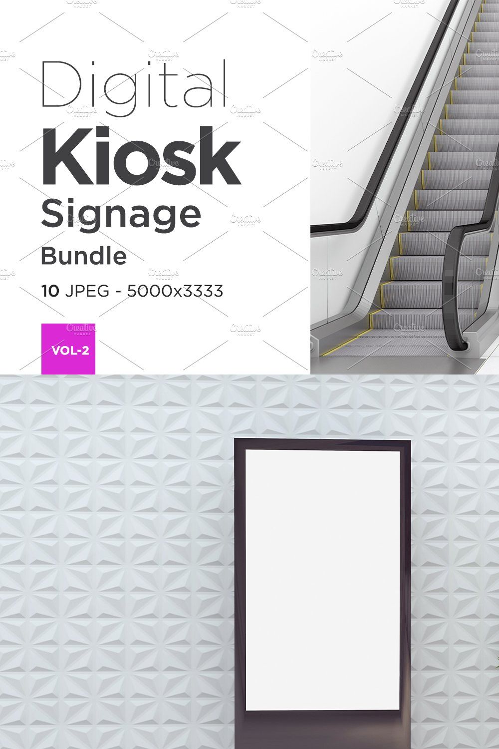 Kiosk Digital Sign Mockup Vol 2 pinterest preview image.