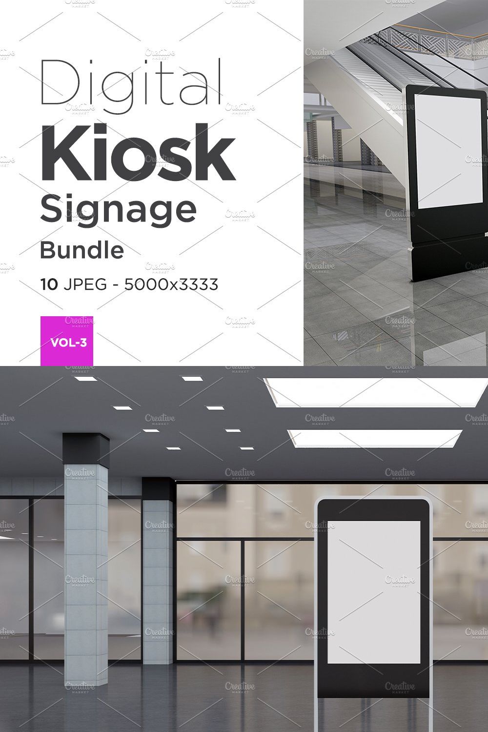 Kiosk Digital Sign Mockup Vol 3 pinterest preview image.