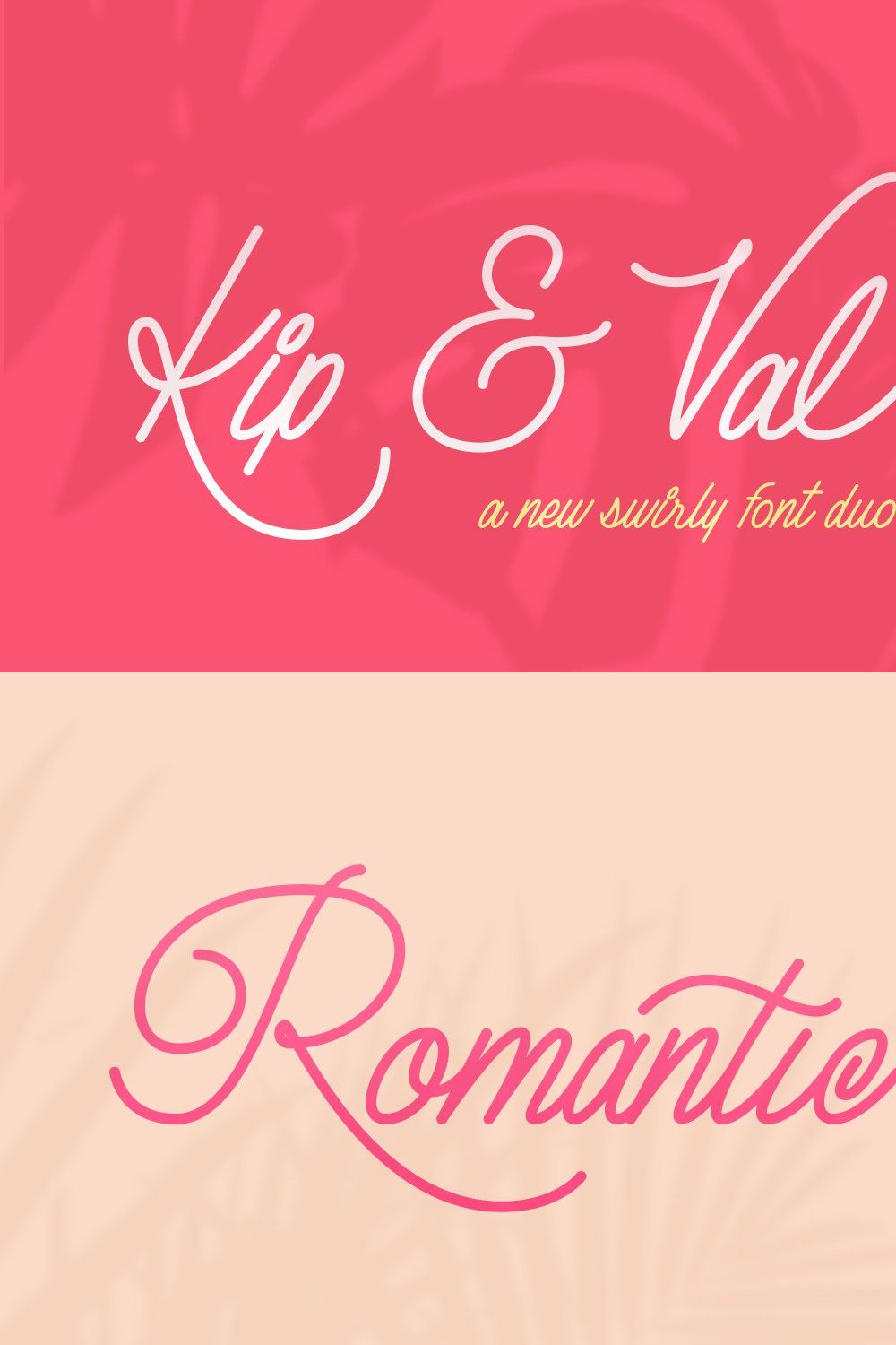 Kip & Val Script Font Duo pinterest preview image.