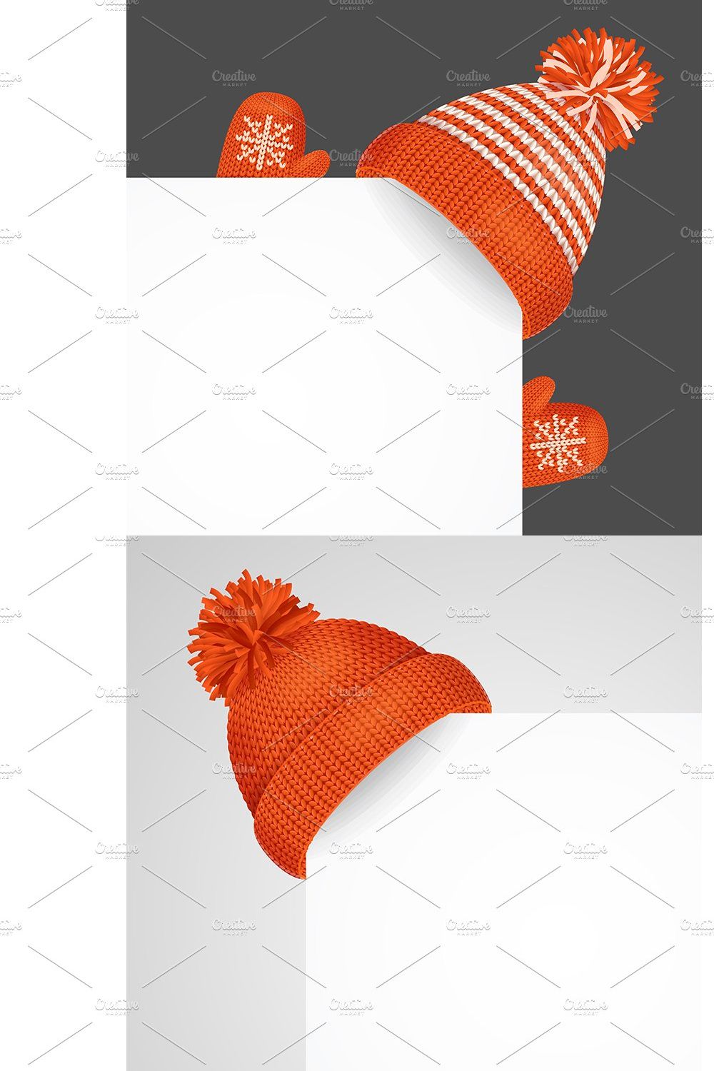 Knitted Hat on a Corner White Sheet pinterest preview image.