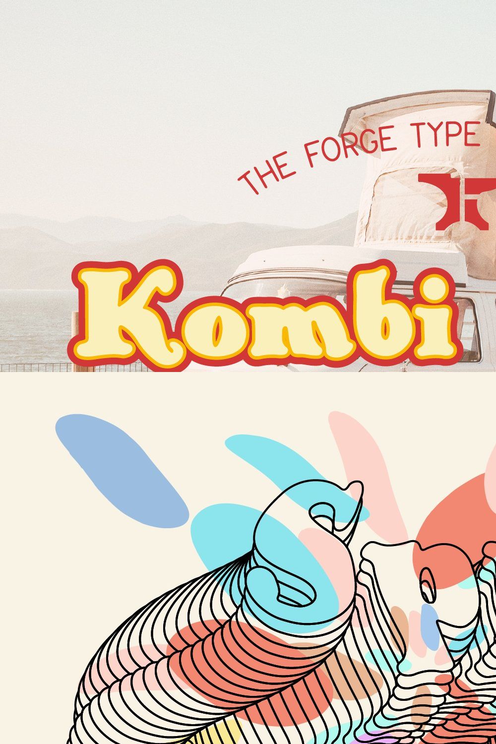 Kombi Spirit - A Groovy Funky Serif pinterest preview image.