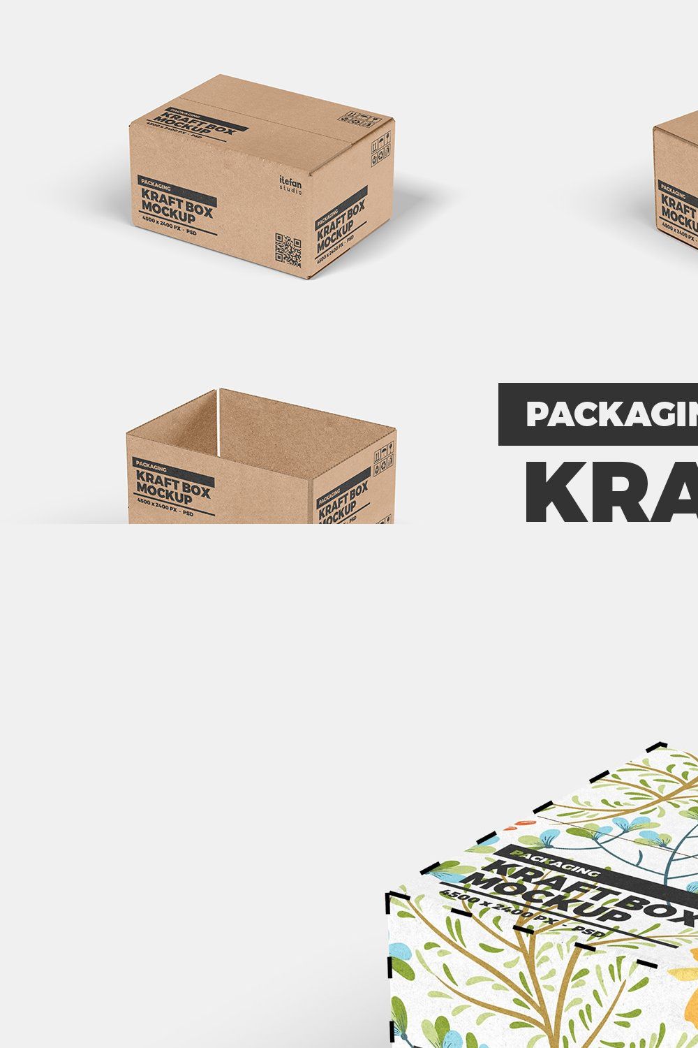 Kraft Box Mockup - Packaging Vol 1 pinterest preview image.