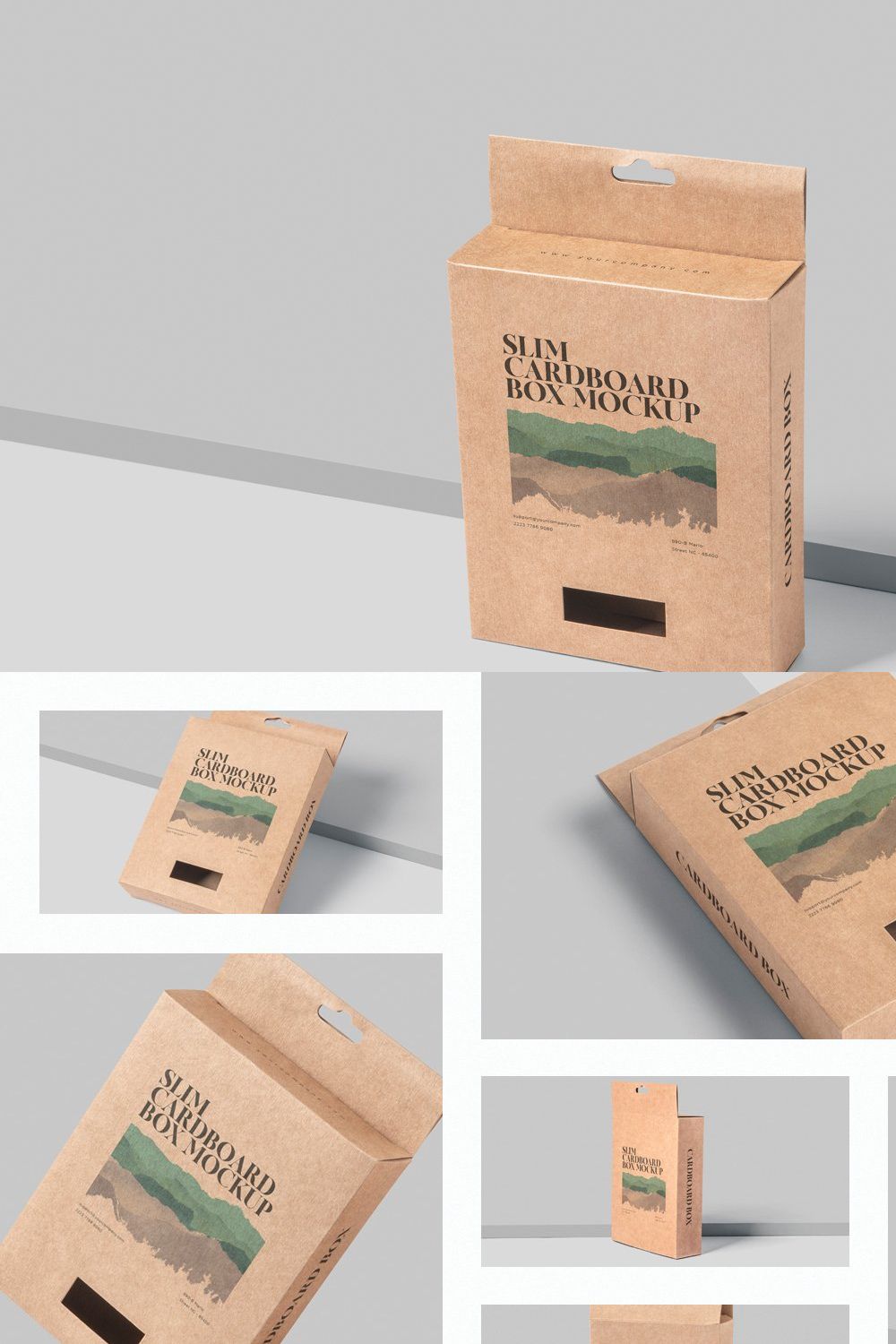 Kraft Paper Box with Hanger Mockups pinterest preview image.