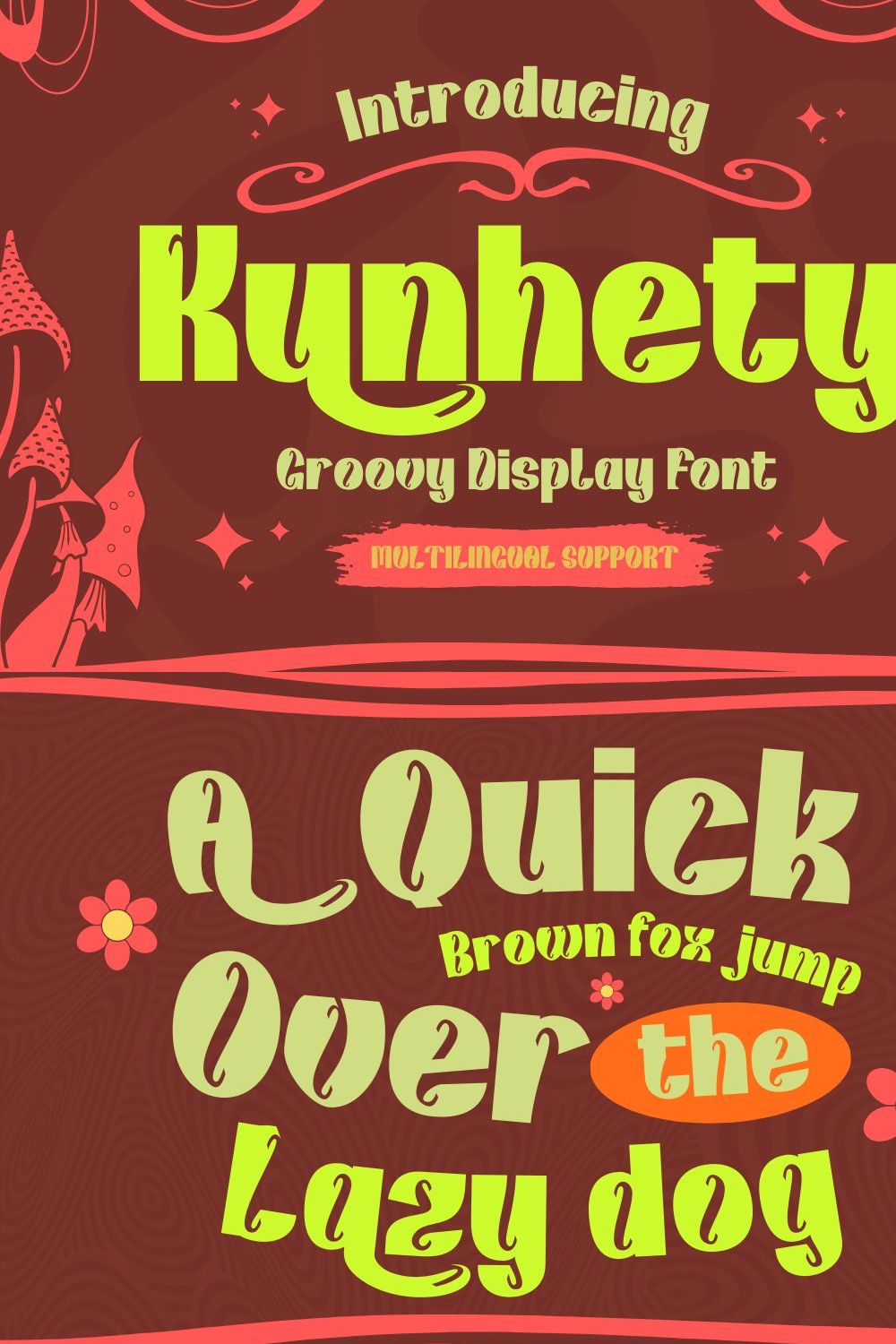 Kunhety | Groovy Retro Font pinterest preview image.